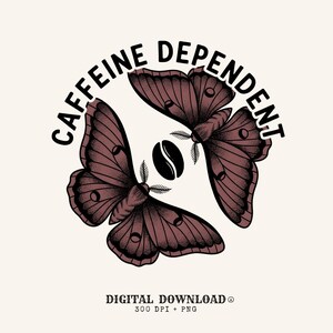 Schmetterlingsbrühe PNG Niedliches Java-Geschenk Saubere Grafik Digitaler Download Kaffee Druckbare niedliche Fächergrafik PNG Kaffeegrafikdesign Handgezeichnet