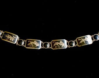 Thai  Siam Sterling Silver Link Bracelet