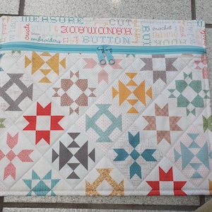 Large Quilted Project Bag for Cross Stitch, Crochet or Handwork