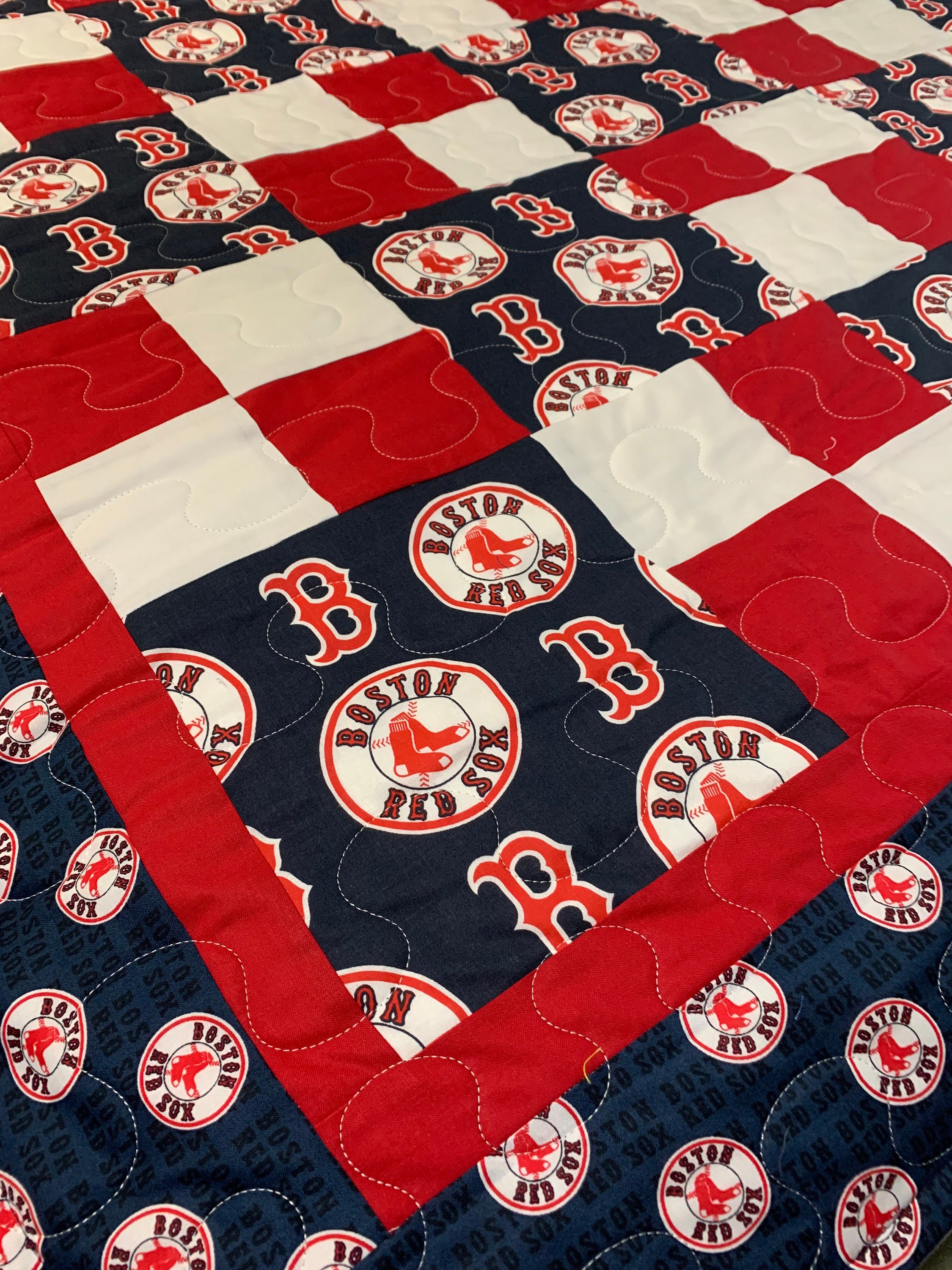 Boston Red Sox Quilt Etsy