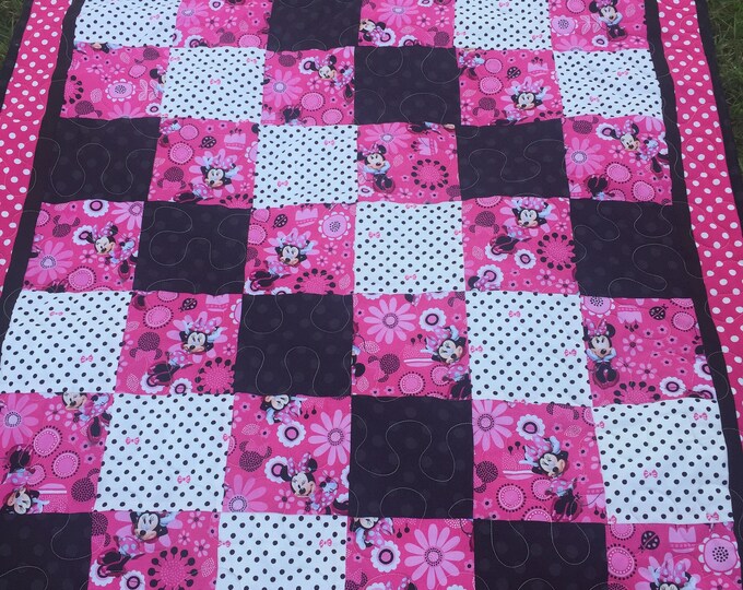Minnie Mouse Crib Quilt Etsy