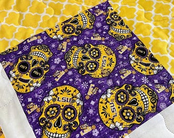 Handmade LSU Tigers Quilt – Dorm Decor, Graduation Gift