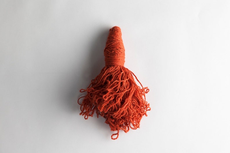 Coral Hand spun natural dyed fingering yarn wool blend in 50g squid skein