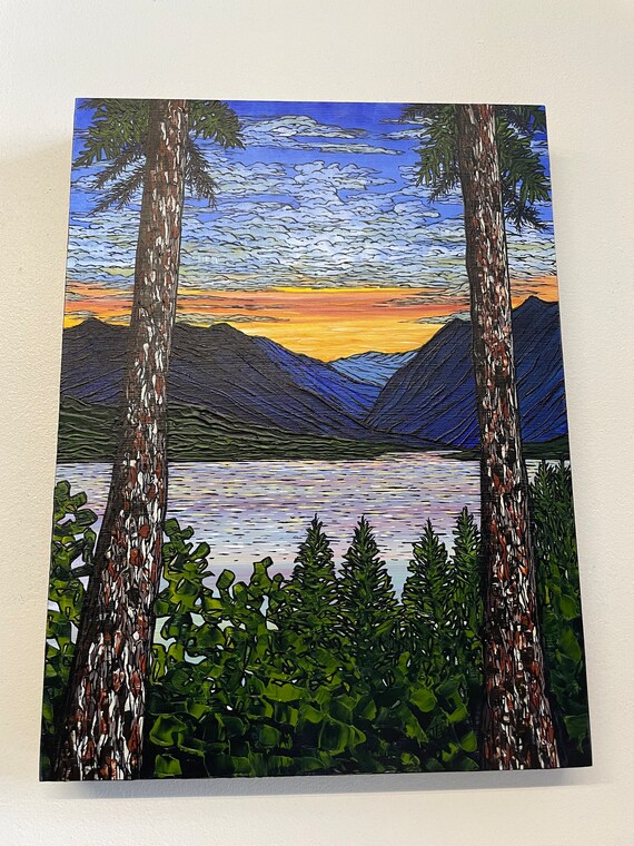 12x16” Lake Cushman View Olympic Peninsula Washington State Pacific Northwest beautiful lake and mountains painting by Tracy Levesque