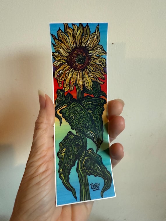 Beautiful Sunflower Sticker 2x6” vinyl sticker flower gift