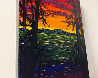 Full Spectrum Sunset Painting by Tracy Levesque (11x14”)