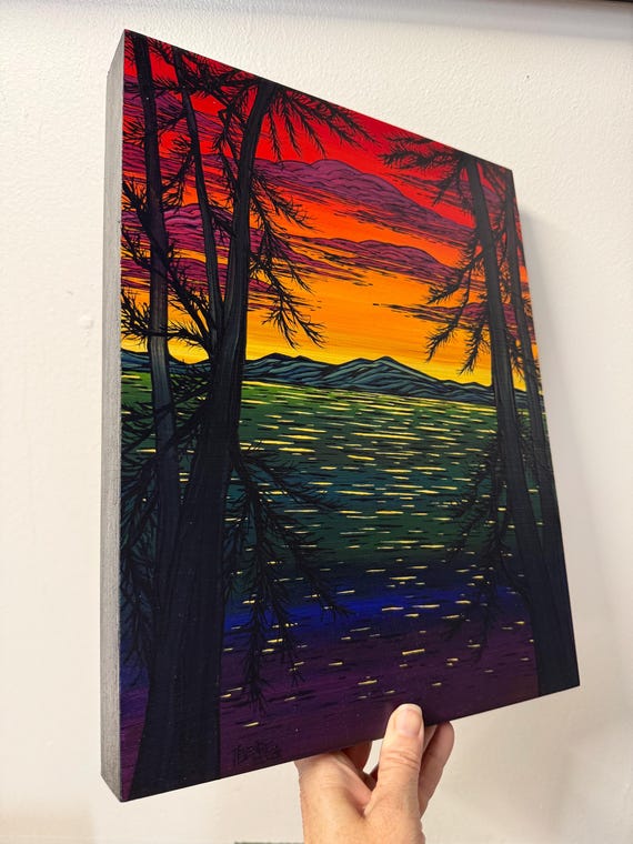 Full Spectrum Sunset Painting by Tracy Levesque (11x14”)