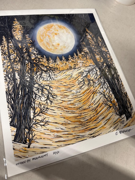 Moonlit Forest Art Print, 11x14 Giclee Fine Art by Tracy Levesque