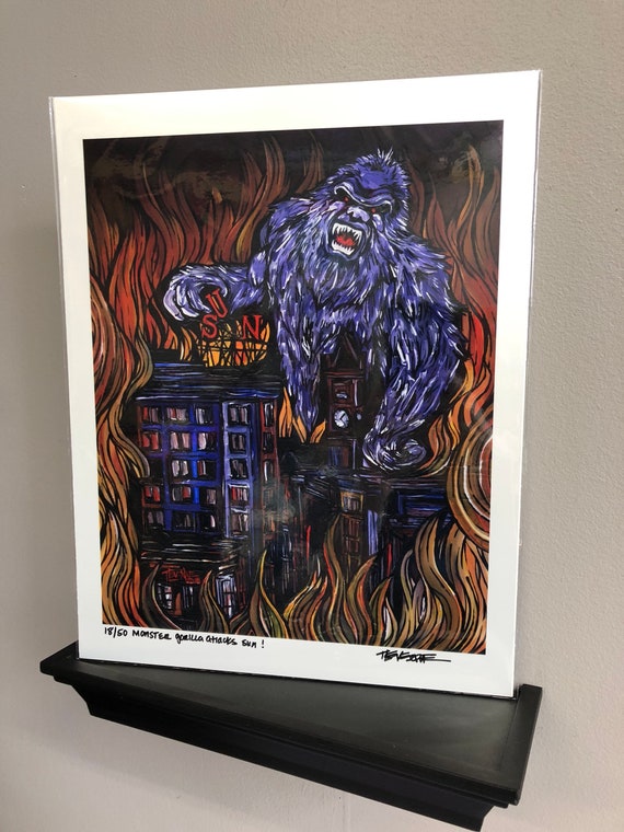 Gorilla Abstract print painting limited edition signed