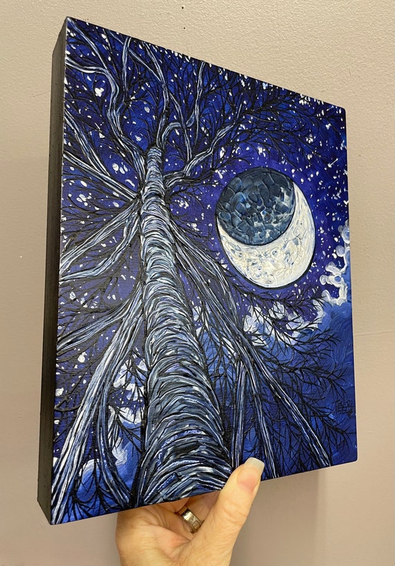 Mysterious Moon: Acrylic Painting on Canvas