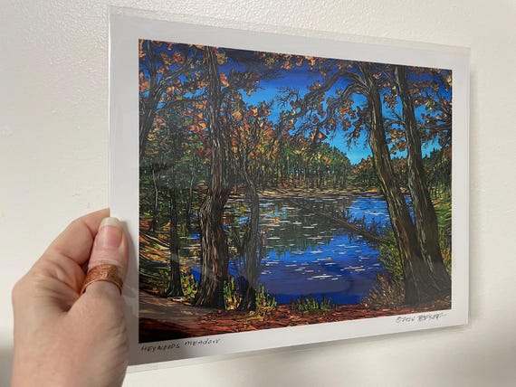 8x10” Giclee print Heywood’s Meadow Walden Pond Fall Foliage Autumn Trees Walden Pond Print Art by Tracy Levesque