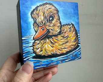 Grumpy Duckling Painting (4x4”)