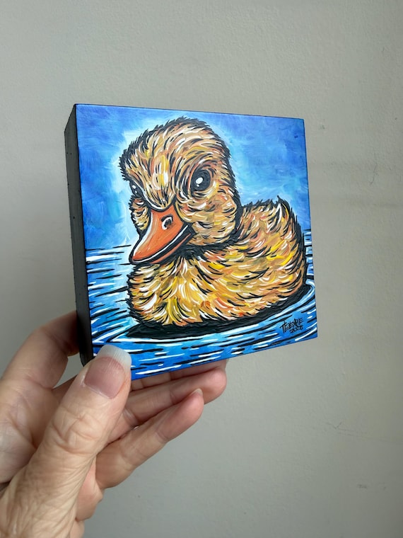 Grumpy Duckling Painting (4x4”)