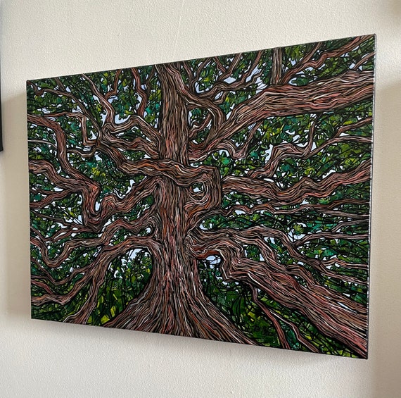 18x24” Oak Embrace original acrylic painting by Tracy Levesque