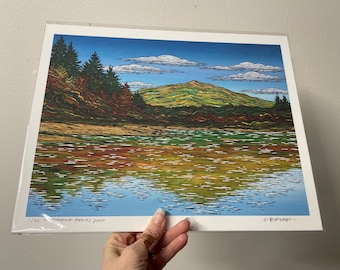Mount Monadnock Art Print: New Hampshire Mountain Giclee (11x14)