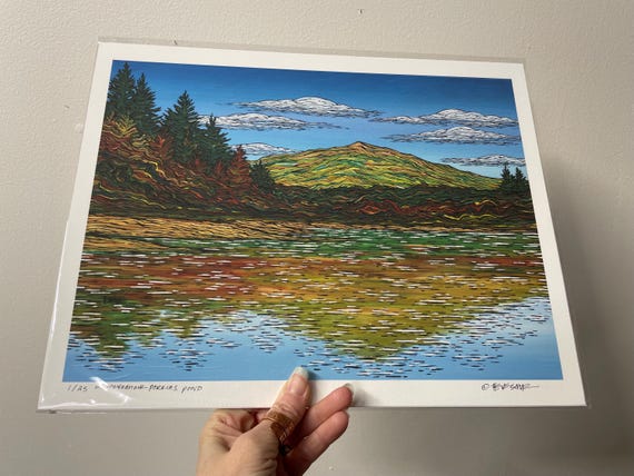 11x14” Mount Monadnock Perkins Pond New Hampshire Mountain Art Giclee Fine Art by Tracy Levesque