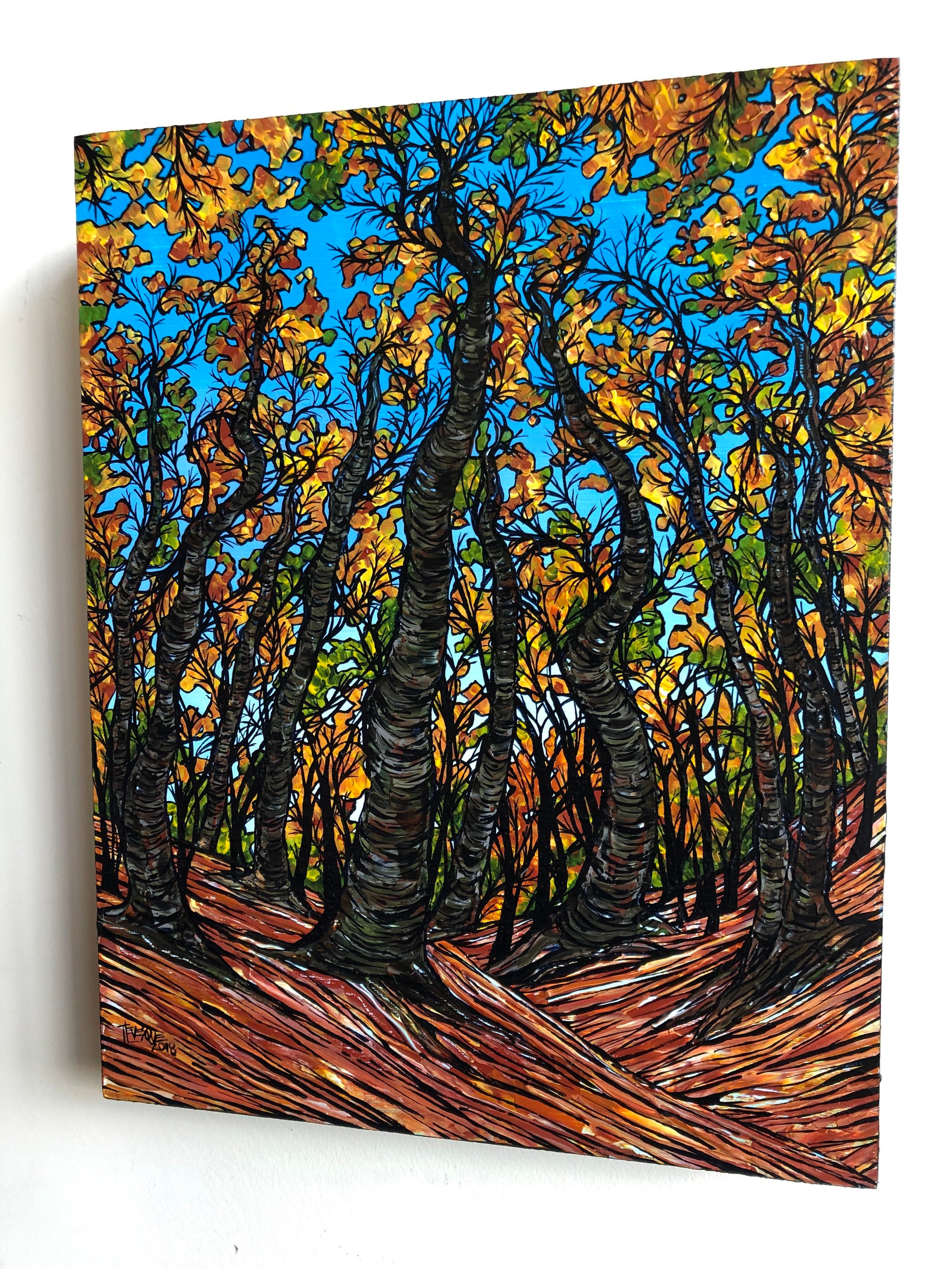 Walden Pond Trees 11x14” original acrylic painting on wood panel by ...