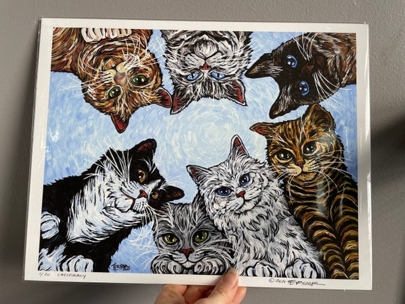 Catspiracy 11x14” Fine Art Giclee Print by Tracy Levesque