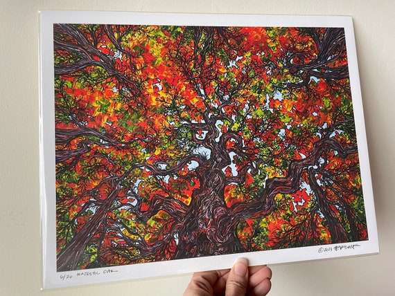 11x14” Majestic Oak Tree fine art giclee print featuring artwork by Tracy Levesque