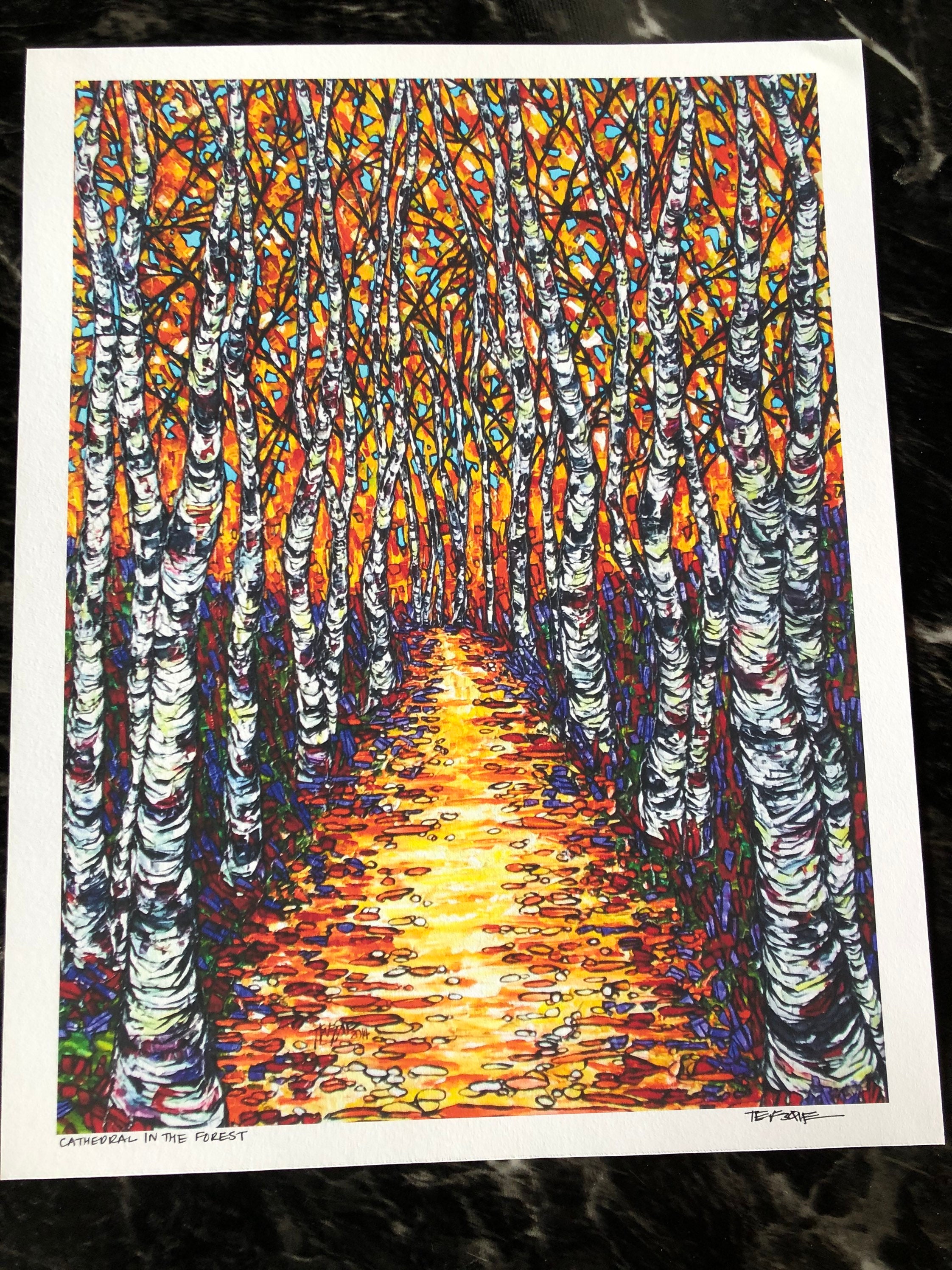 Cathedral in the Forest Aspen Path 11x14” fine art giclee by Tracy Levesque