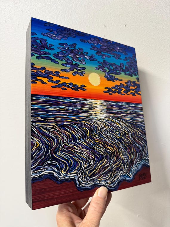 Stunning Ocean Sunrise Painting by Tracy Levesque (8x10”)