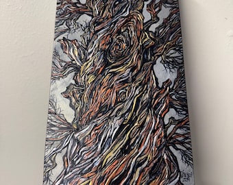 Ancient Twisted Tree Painting by Tracy Levesque (6x12”)