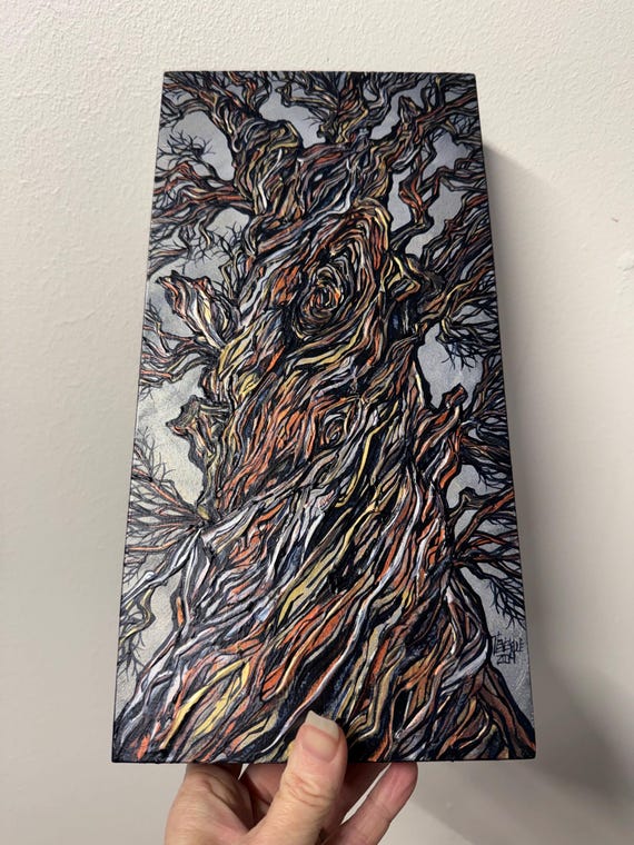 Ancient Twisted Tree Painting by Tracy Levesque (6x12”)