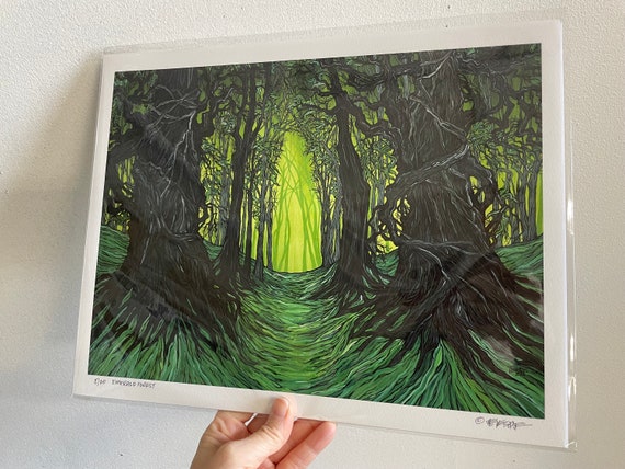 11x14” Giclee print of The Emerald Forest Olympic National Park Olympic Pennisula Washington State Green Forest PNW print by Tracy Levesque