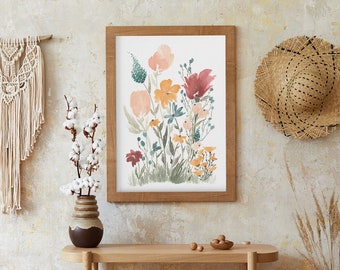 Warm Autumn Florals Art Print