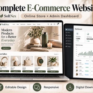 Ecommerce Website Template | Online Store Design | Responsive Business Layout | Small Business Setup | Free POS