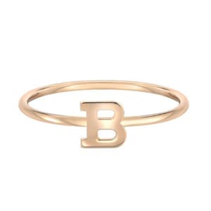 14k Stackable Letter Ring, Gold Initial Ring, Personalized Ring, Stackable Personalized Ring, Letter Ring, Initials