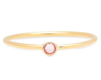14K Gold Pink Sapphire Solitaire Ring, Solitaire Sapphire Ring, Solitaire Pink Sapphire  Ring, Pink Sapphire