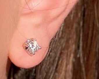 Sterling Silver  0.5 ct  Moissanite Stud Earrings For Women Hypoallergenic Jewelry Gift For Her