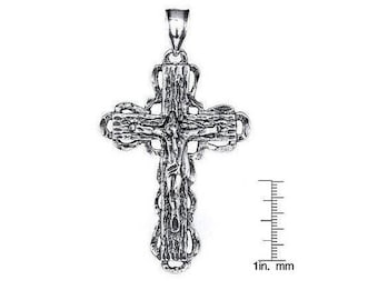 Sterling Silver Crucifix Plank Cross Necklace Pendant
