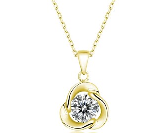 14K Gold Vermeil Whirlwind Gemstone Pendant