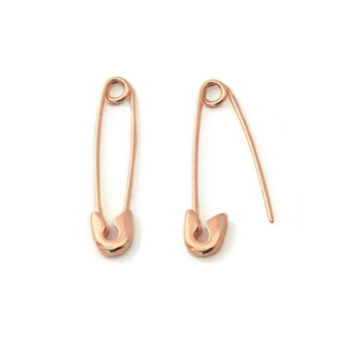 14k Solid Gold Safety Pin Earring Gold Safety Pin Earring Etsy