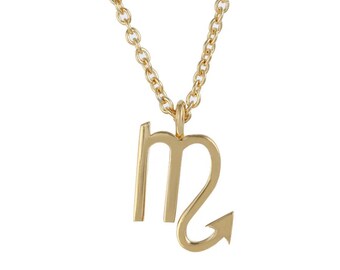 14K Gold Vermeil Zodiac Signs Horoscope Pendant | 14k Yellow Gold Vermeil