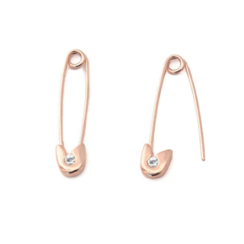 Diamond Safety Pin Earring in 14 K Gold Diamond Safety Pin Etsy