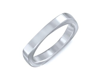 Elegant Square Wedding Band. 3mm