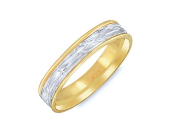 Two Tone Twisted Wedding Band. 5mm