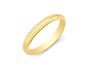 14K Gold Classic Plain Wedding Band 3mm