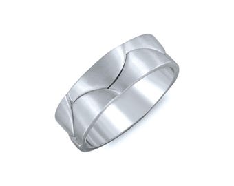 Multi Waived Wedding Band. 7mm