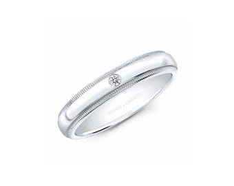 Classic Wedding Band. 5mm | .03 Carat Stone