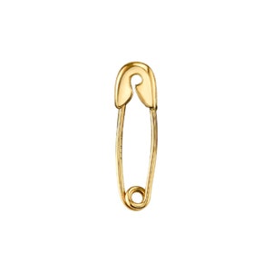 Solid 14k Mini Gold Safety Pin Earring, Safety Pin Mini Dangle Earring, Gold Safety Pin Earring, Small Safety Pin Earring Gold