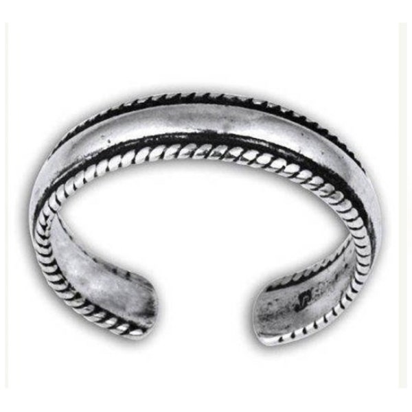 Braided Toe Ring, Braided Silver Toe Ring,  Open Ring Braided Design