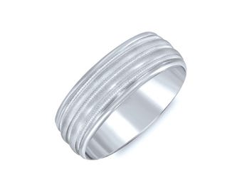 Triple Woven Milgrain Wedding Band. 7mm