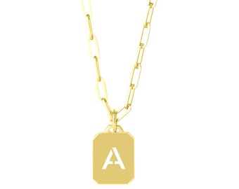 14k Heirloom Initial Necklace, Gold Vermeil Initial Necklace, Silver Personalize Necklace, Silver Initial Pendant Necklace