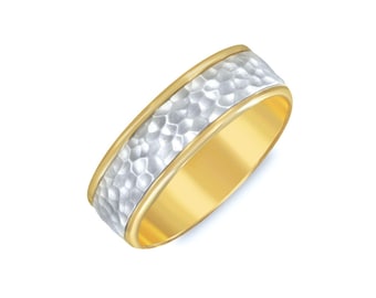Hammered Wedding Band. 6.5mm