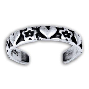 Herzen und Sterne Zehen Ring Midi Ring, Herz und Sterne Midi Ring