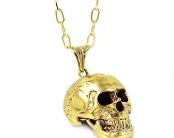 Skull Necklace, Skull Pendant, Silver, Gold Skull Jewelry, Silver Skull Pendant, Gold Skull Necklace